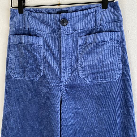 Maeve The Colette Cropped Wide Leg Corduroy Pants Size 28 Blue - Picture 6 of 13